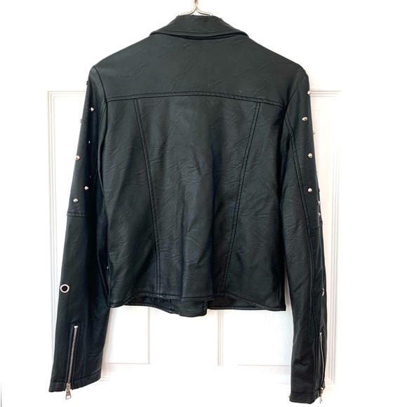 Fashion Nova · Studded Grommet Motorcycle Biker Jacket - Guinness Moto Jacket - Picture 3 of 13